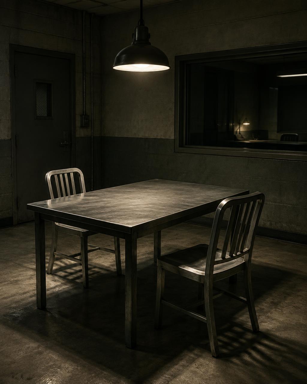 An empty interrogation room